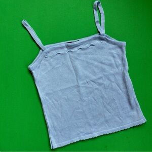 Fitted Blue Knitted Tank Top